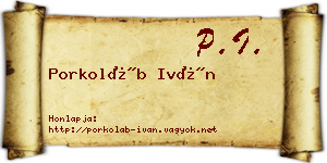 Porkoláb Iván névjegykártya